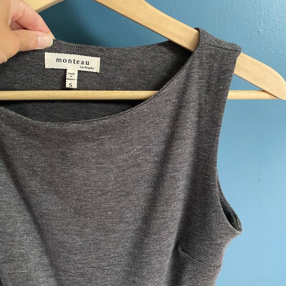 Grey Monteau pleated aline dress - Picture 2 of 5